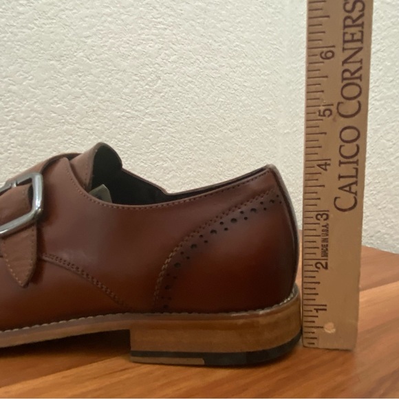 STACY ADAMS Men's Duncan Cap-Toe Single Monk Strap Leather Shoes Size 11.5M - Picture 9 of 15